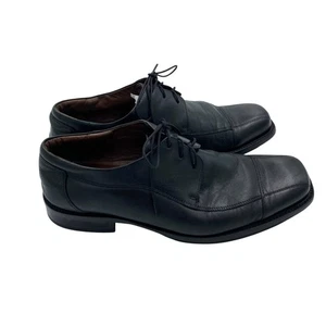 Johnston & Murphy Oxford Mens 9M Dobson 20-7511 Black Leather Cap Toe Shoe Lace - Picture 1 of 10