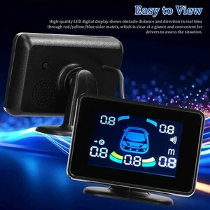 Car Parking Sensor Reversing Radars System Front & Rear Support Sound - Foto 1 di 10