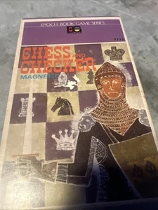 1977 Vintage Magnetic Chess & Checker Set Epoch Book Game Series Complete New - Picture 1 of 5