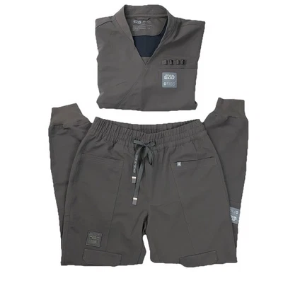 Conjunto Médico Figs Star Wars Mujer Talla S Ahsoka Envolvente Top y Fennec Joggers Bebé Yoda Foto 1 de 4