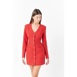 Mini Abito Endless Rose Textured Tweed Bottoni Rosso TL311D Medium M NUOVO  - Foto 1 di 6
