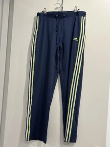 Vintage 2000’s Adidas Trackpants Blue With Green White Stripes Size 12-M - Picture 1 of 6