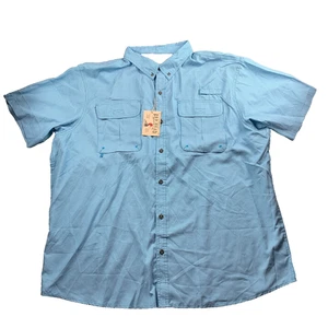 Redhead Shirt Men’s 3XL Blue Crystal Gingham Short Sleeve Vented Fishing NEW S3 - Picture 1 of 9