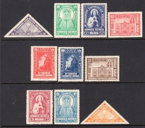Bolivien 1939 Eucharistischer Kongress Luftpostsatz postfrisch H/NH #C72-81 - Bild 1 von 1