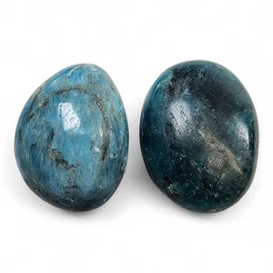 Apatit blau Kristall poliert Kieselsteine Madagaskar 40,7 Gramm. 2 Stück Lot - Bild 1 von 2