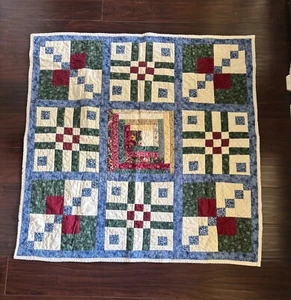 Vintage Handmade Patchwork 38"x38" Lap QUILT z8 - Picture 1 of 3