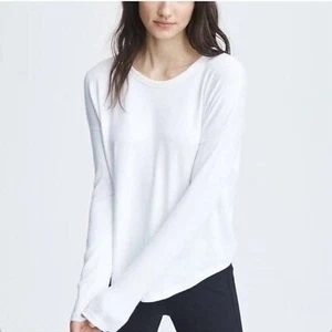Camiseta Rag & Bone Hudson Tejida Manga Larga Talla M Blanca Cuello Redondo Gran Tamaño Informal - Imagen 1 de 12