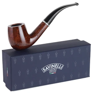 Pipa de tabaco Savinelli Arcobaleno marrón liso 606KS 6mm filtros brezo NUEVO - Imagen 1 de 9