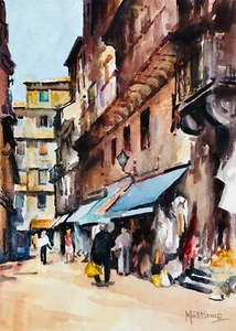 Matt Bruce (1915-2000), "Street View", Watercolour - Picture 1 of 1