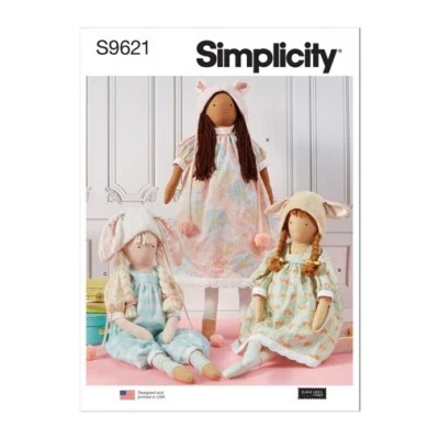 Simplicity Sewing Pattern 9621 Soft Stuffed Dolls 26" Plush Dolls with Clothes - image 1 of 4