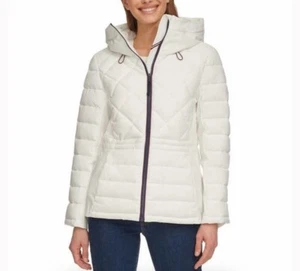 Tommy Hilfiger Damen Steppjacke mit Reißverschluss WEISS Gr. XL weiß Kapuze NEU Winter - Bild 1 von 8