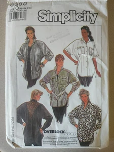 Camisa suelta abotonada vintage de los años 80 Simplicity 8355 Misses talla 12-16 - Imagen 1 de 2