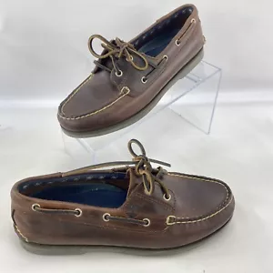 Timberland Brown Leather Boat Deck Shoes Size 7.5 M (Medium Width) 71306 4444 - Picture 1 of 12