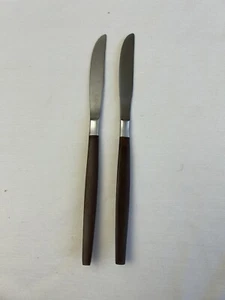 Vintage EKCO Eterna CANOE MUFFIN 2 Pezzi Set Coltelli Posate Forgiato Inox Corea - Foto 1 di 4
