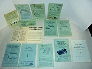 LIONEL VINTAGE KONVOLUT ANLEITUNGEN UND PREISBLÄTTER FRÜHE NACHKRIEGSZEIT - Bild 1 von 7