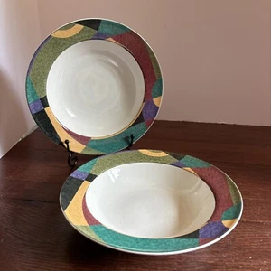 Mikasa Studio Nova Impulse Y2262 Soup Cereal Bowl 90's Y2K Set Of 2 - Picture 1 of 6