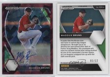 2021 Panini Prizm Draft Picks Burgundy Cracked Ice /12 Maddux Bruns #PDP29 Auto