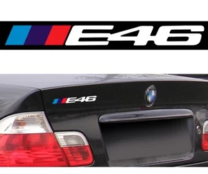 LOGO E46 POUR BMW MOTORSPORT SPORT RACING BLANC 18cm AUTOCOLLANT STICKER BA228B - Imagen 1 de 1