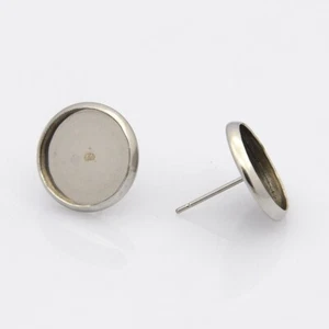 50 pcs 304 Stainless Steel Stud Earrings Findings Findings Tray 6mm Pin 0.7mm - Picture 1 of 2