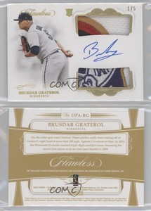 2020 Panini Flawless Gold /5 Brusdar Graterol RPA Rookie Dual Patch Auto RC