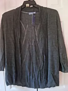 Cárdigan frontal abierto para damas gris talla grande Laura Scott nuevo con etiquetas - Imagen 1 de 2
