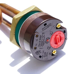 Heizelement mit Thermostat 5/4" 3kW Sicherheitsthermostat SOLAR Warmwasserspeich - Bild 1 von 7