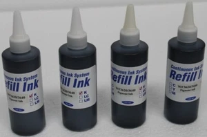 4 x 120ml Pigment Refill Black Ink 480ML for EPSON Workforce WF-3620 3640 7610 7 - Picture 1 of 5