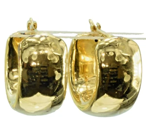 14 Karat Gold hohl poliert Creolen sind 1/2 Zoll 12,5 mm 9 mm breit - Bild 1 von 7