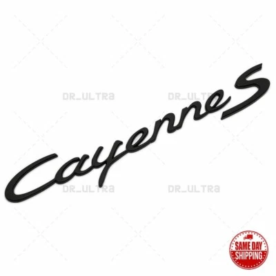 Nuevo negro mate Cayenne S letras insignia trasera emblema aspecto cubierta tapa 958-559-675-02 Foto 1 de 4