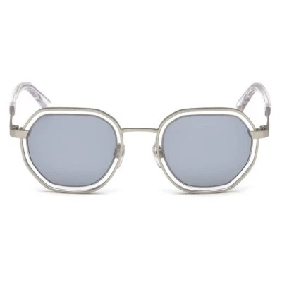 Diesel DL0267 17C 银色透明方形塑料太阳镜框 48-23-145 — 第 1/3 张图片