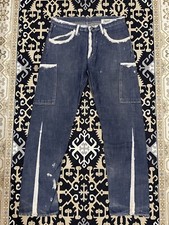 Vintage Blue Chambray Custom Made Jeans Made Hemp/cotton Bush Pants Pocket Riri