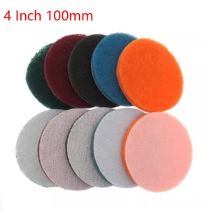 4'' 100mm Nylon Fibre Sanding Discs Hook & Loop Wet/Dry Abrasive Finishing Pads - Picture 1 of 22