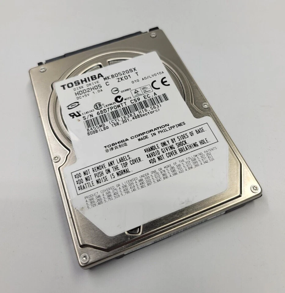 Toshiba MK8052GSX 80GB Internal SATA 5400RPM 2.5" (HDD2H05) HDD - Image 1 of 4