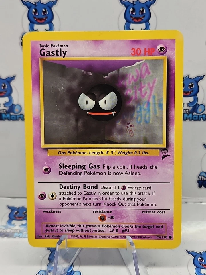 Gastly 75/130 Pokemon Base Set 2 MP - Image 1 of 3