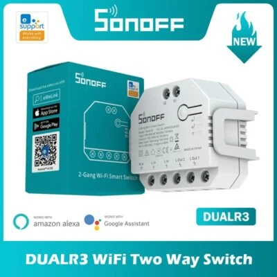 SONOFF DUALR3 MINI WIFI Smart Switch Two Way DIY Dual Relay Module Power Measure - Image 1 of 4