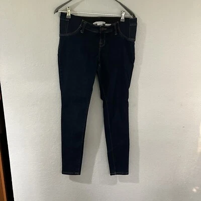 Pantalones de mezclilla de maternidad Liz Lange talla 6 tobillo oscuro con panel lateral otoño elástico G5 Foto 1 de 4