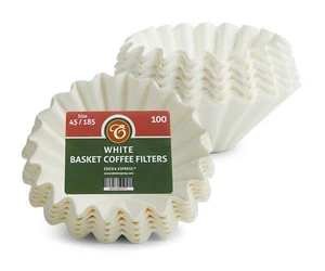 200 Size 45/185mm Basket Coffee Filter Papers White - for manual hand drippers - Picture 1 of 1