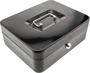 10333N1 - Cassetta Portavalori Nera, Dimensioni: 150X120X80 Mm. - Foto 1 di 5