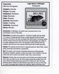 Living Resource Prarie Vole 2011 (solo papeleo) - parche de ciervo Michigan DNR - Imagen 1 de 1