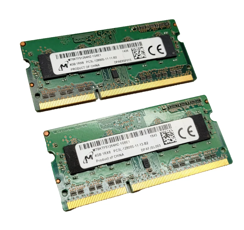 Micron MT8KTF51264HZ-1G6E1 | 8 GB (2x4GB) DDR3 SO-DIMM RAM | PC3L-12800S - Bild 1 von 1