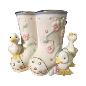 Vintage Lenox Petals And Pearls Duck Bud Vase Excellent Condition Discontinued - Picture 1 of 14