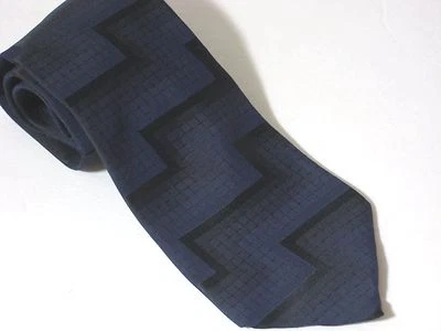 Corbata Hugo Boss Etiqueta Negra ~ Azul Marino Mezcla Geométrica Seda 4"X58" se envía gratis Foto 1 de 4