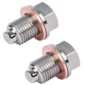 2x M14x1.5 Auto Motor Magnetische Ölablassschraube Schraube Bolzen Ölsümpfe - Picture 1 of 13