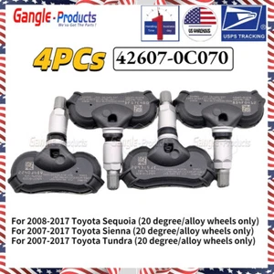 4x Tire Pressure Sensor 42607-0C070 For Toyota Sienna Tundra Sequoia 20 degree - Picture 1 of 9