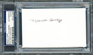 MARSHALL GOLDBERG AUTO 3X5 INDEX CARD PITTSBURGH, CHICAGO CARDINALS PSA - Picture 1 of 2