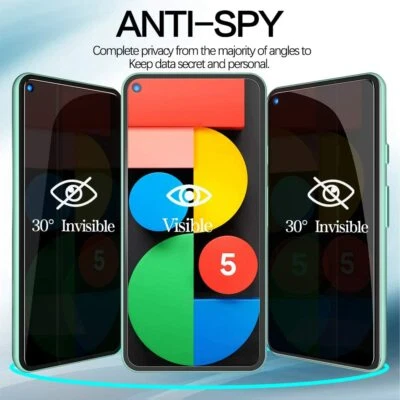 Tempered Glass Privacy Screen Protector For Google Pixel 8a 8 Pro 7a 7 6a 6 5a 5 - Image 1 of 4