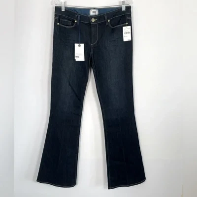 NWT PAIGE Women's Skyline Boot Mid-Rise Boot Cut Denim Jeans Size 31 Dark Wash - Image 1 of 4