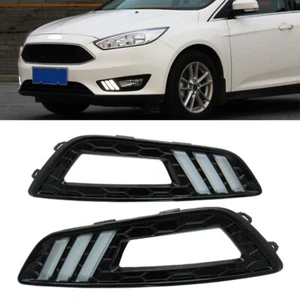 Fit Ford Focus 2015-16 LED Daytime Running Lights DRL Amber White Lamp Indicator - Picture 1 of 11