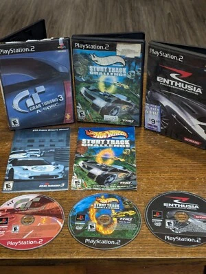 Lote de 3 Videojuegos de Carreras PlayStation 2 PS2 Gran Turismo Stunt Track Enthusia Foto 1 de 4