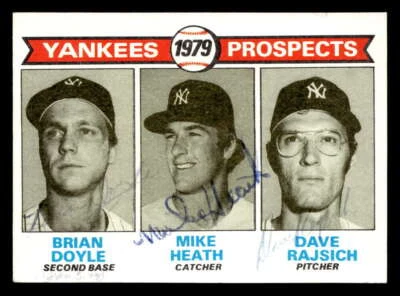 1979 Topps Brian Doyle/Mike Heath/Dave Rajsich #710 Yankees Signed/Auto SX2905 - Image 1 of 2